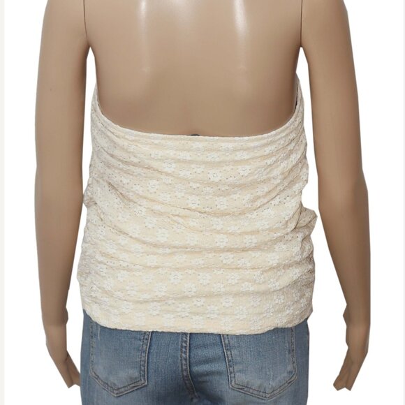 Free People Ona Convertible Ruched Mini Skirt Floral Lace Strapless Top M - Picture 5 of 7